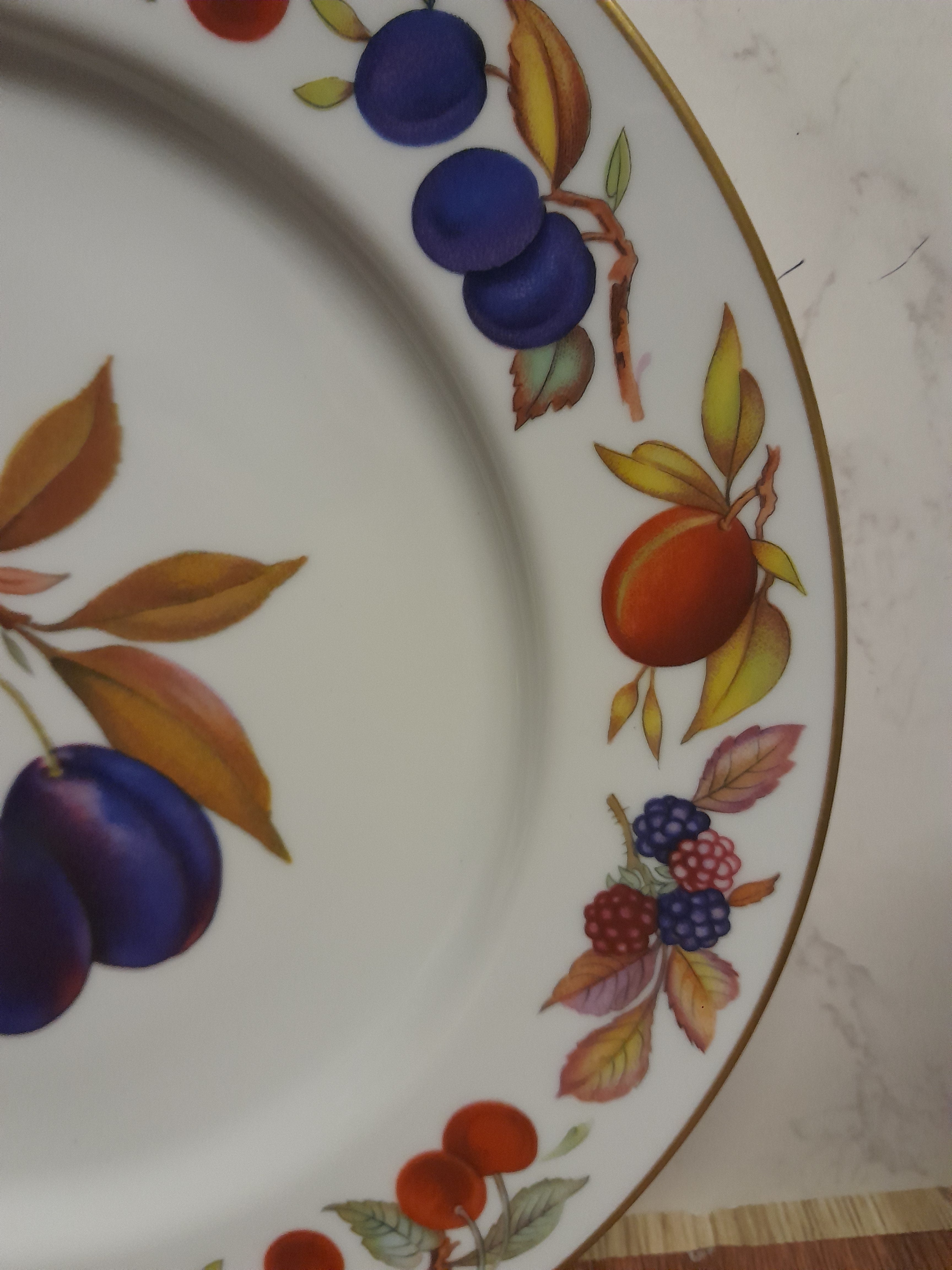 Royal Worcester Evesham Pattern plate for Leigh paints 26cm