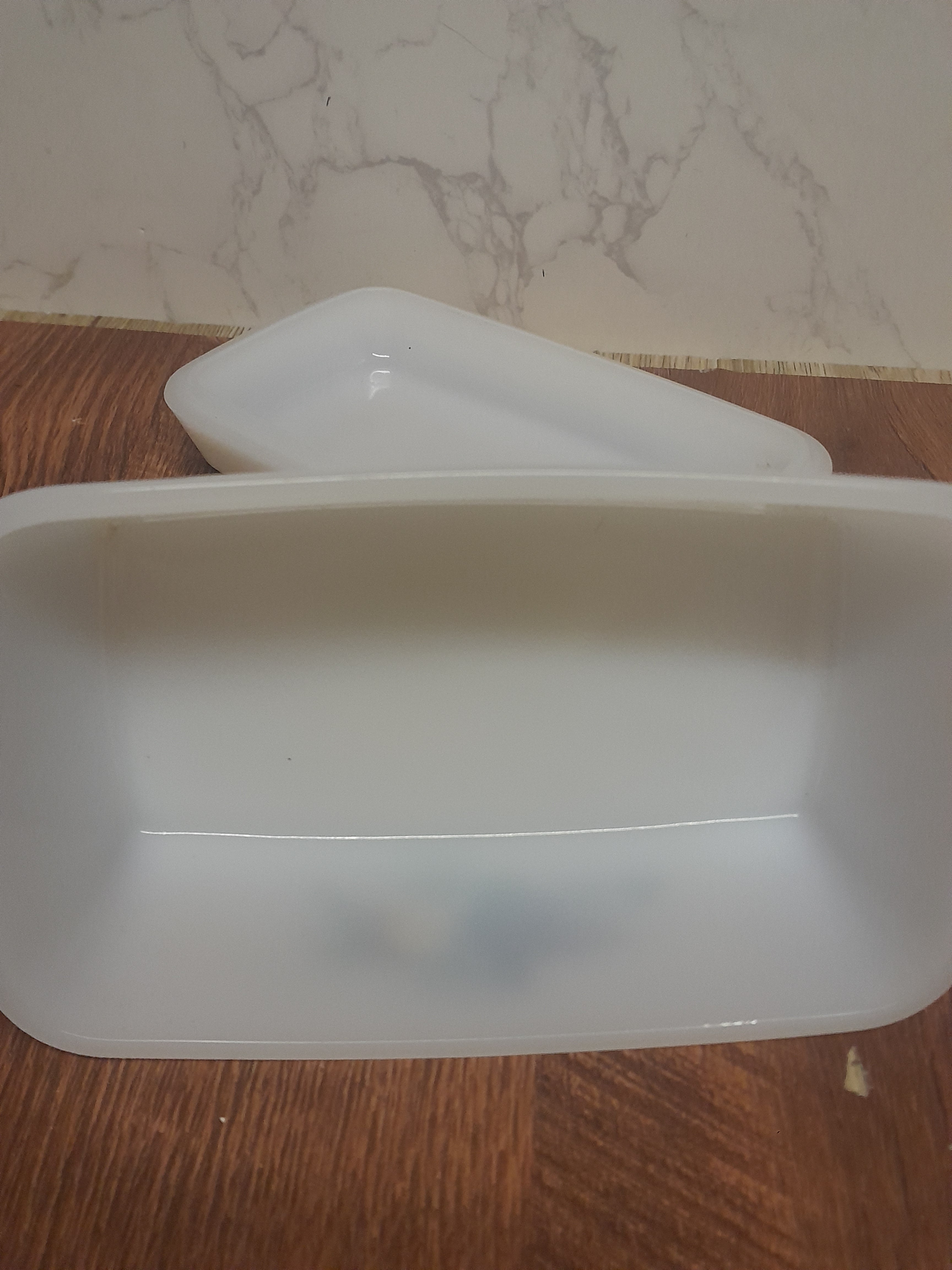 Arcopal Milk Glass Butter Dish