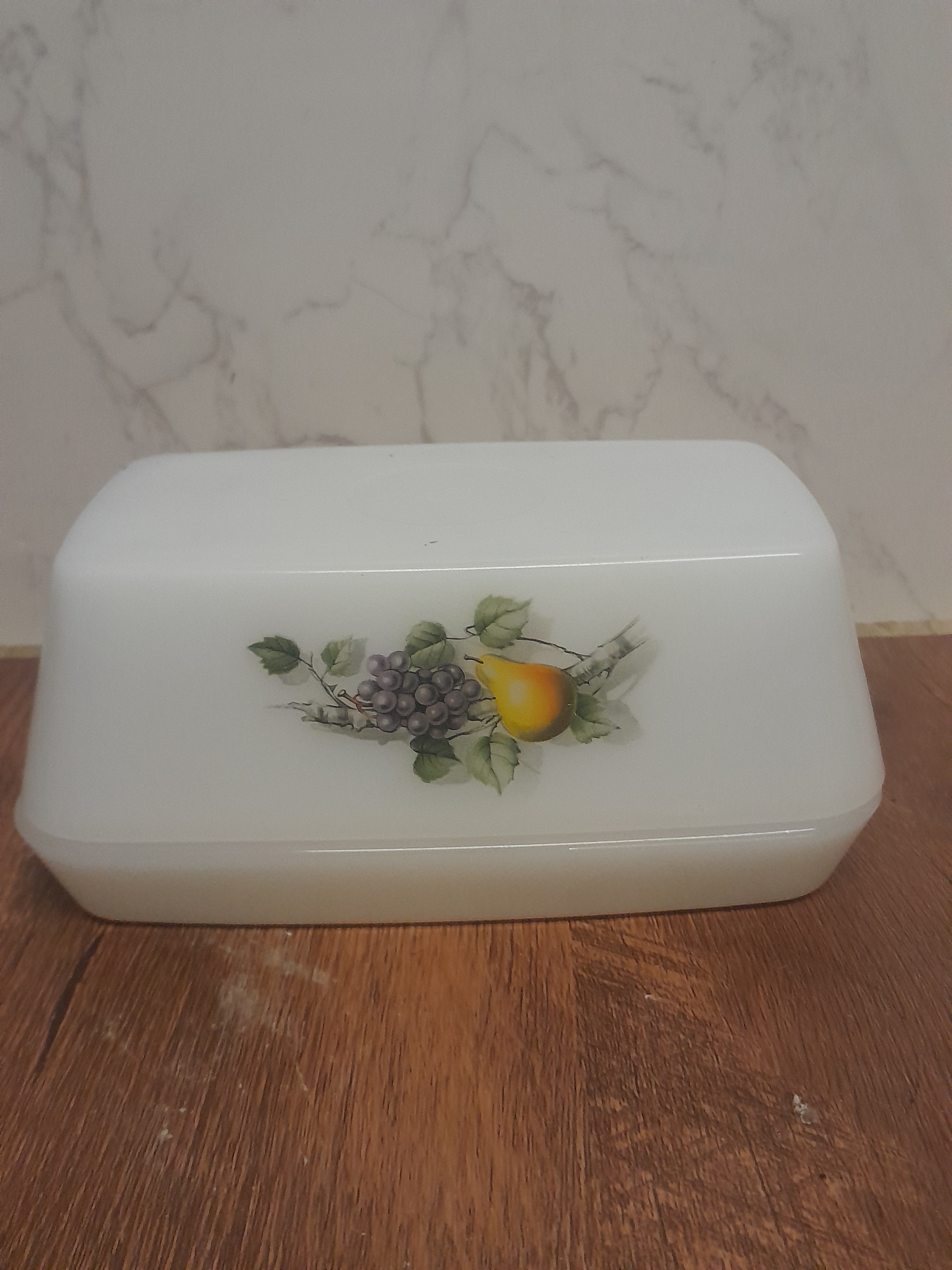 Arcopal Milk Glass Butter Dish